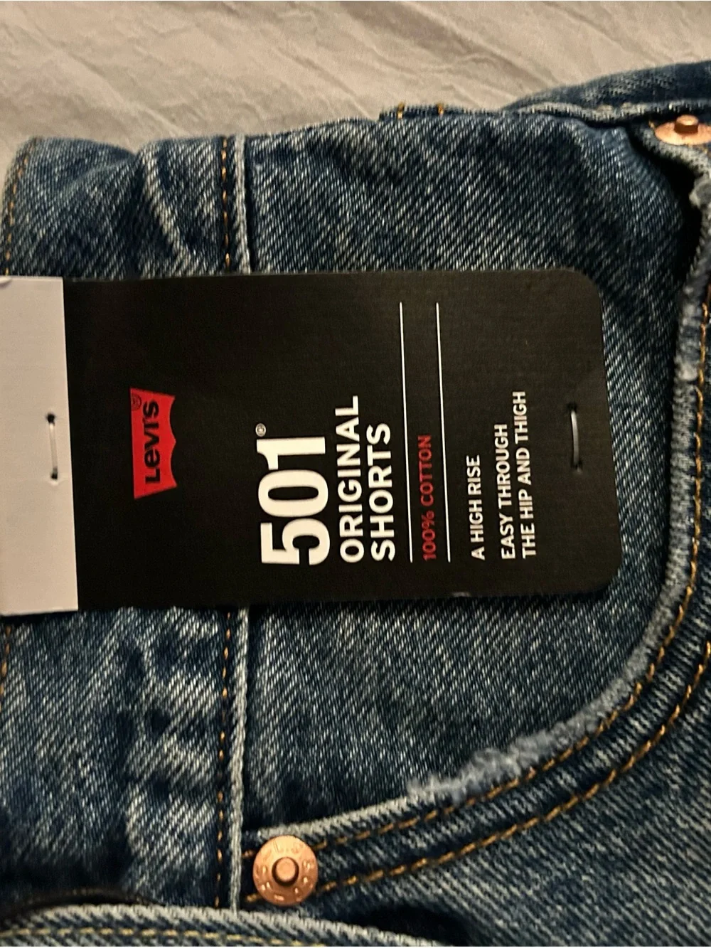 NWT Levi's 501 Distressed Denim Shorts in Dark Blue